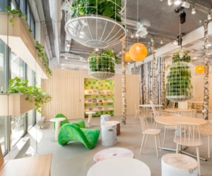 Cube designs indoor plaza to look like a park