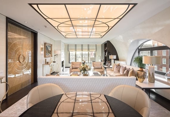 Top floor luxury in marquetry and marble in London office