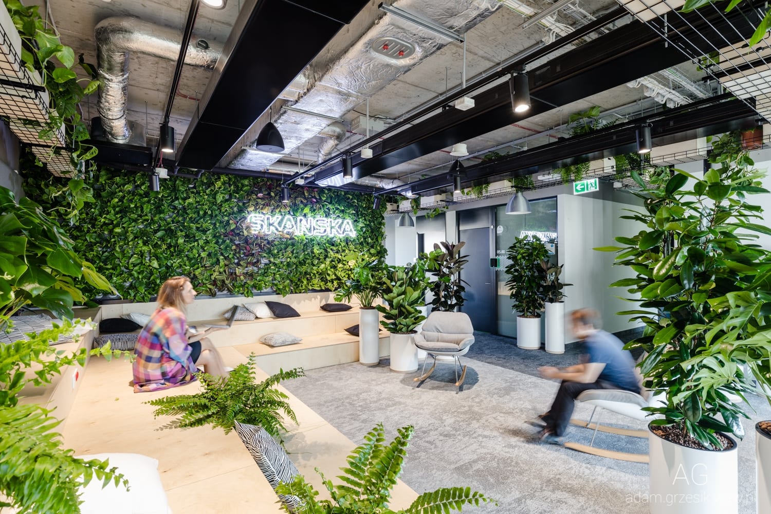 Skanska's new Warsaw HQ features a jungle of plants