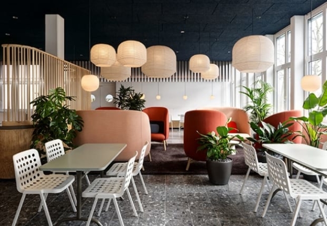 Ferrum's break room captures the company's industrial spirit