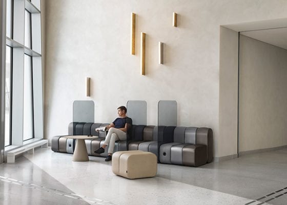office chair with hygiene screen between seats - onofficemagazine.com