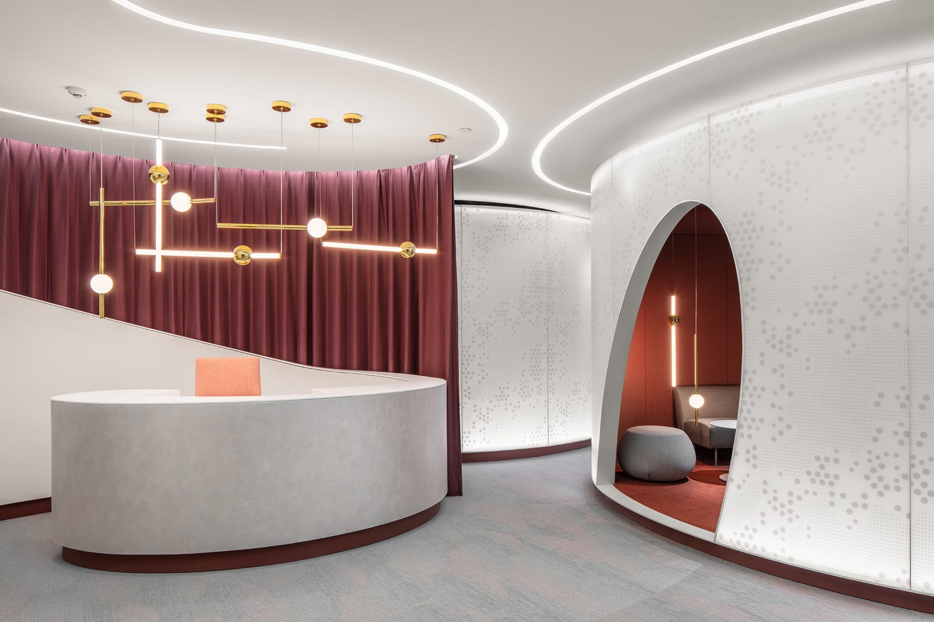 Smooth curves and cocoon-like pods at Silk Road office - OnOffice ...