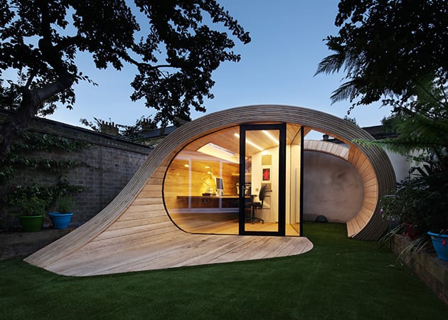 curved garden office building - onoffice
