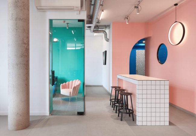 Interesting Projects creates a colourful office space full of contrasts for creative agency in Bristol