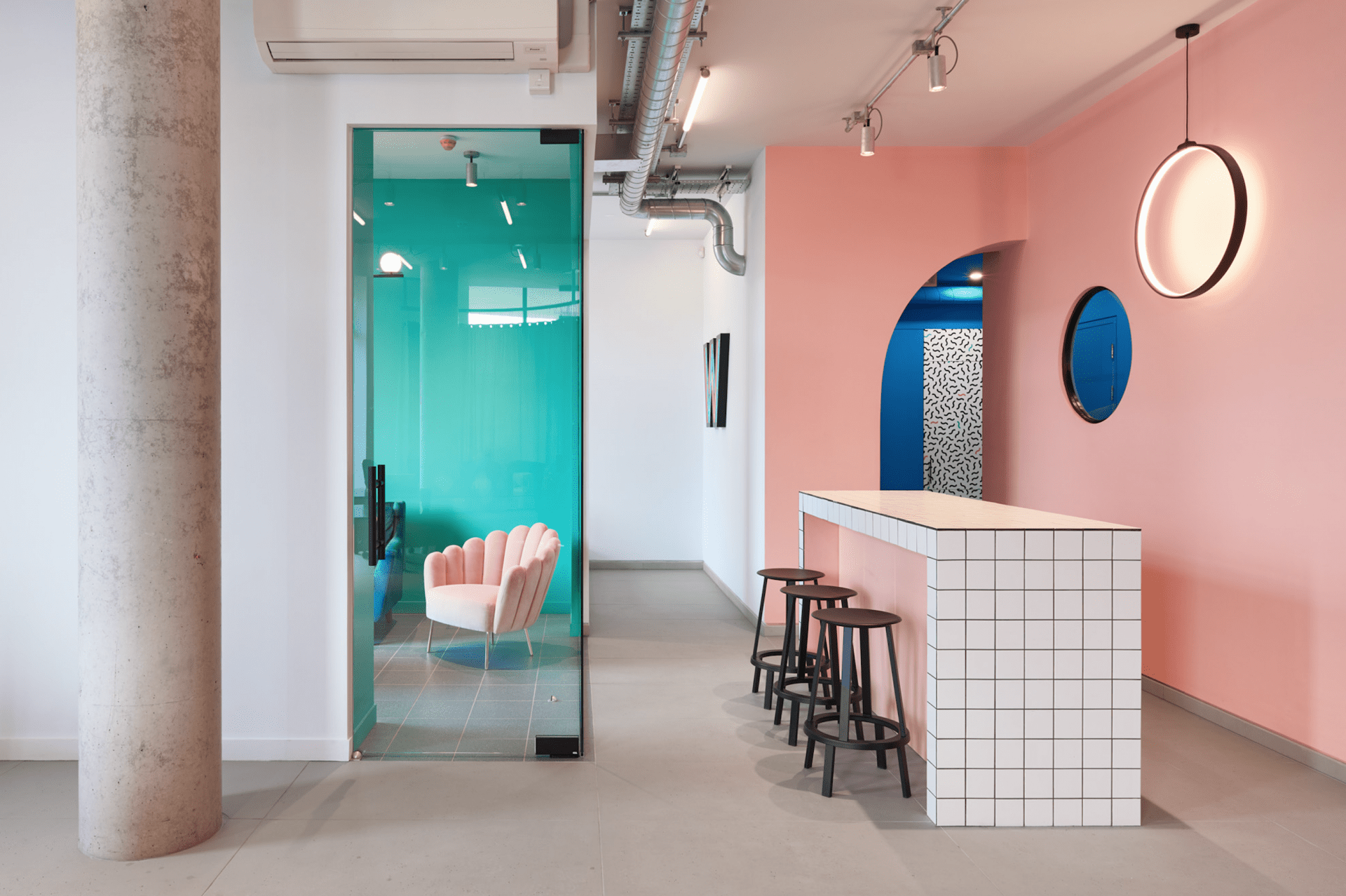 Interesting Projects creates a colourful office space full of contrasts for creative agency in Bristol