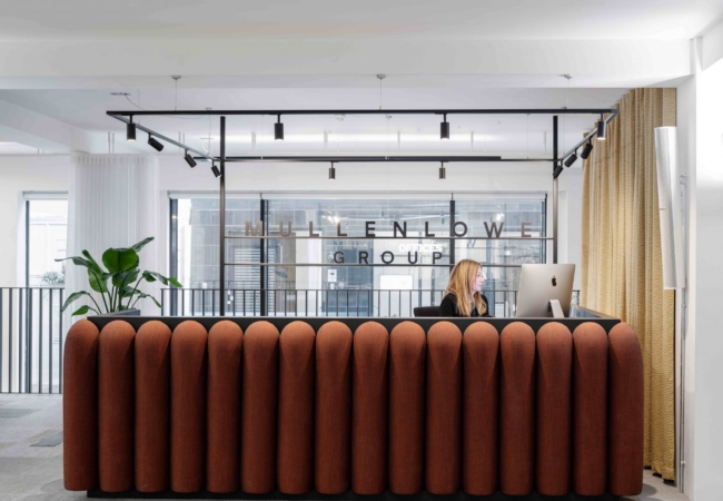 MullenLowe Group's new airy reception and cafe