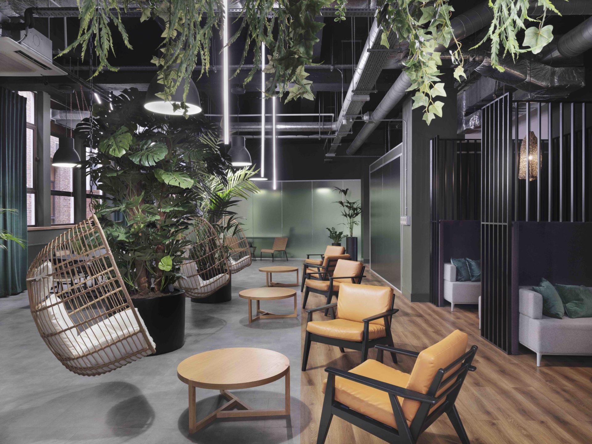 Biophilic design and a sustainable approach to reuse define this shared workspace in London