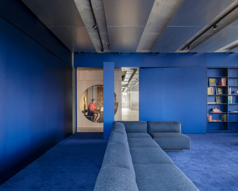 Blue library space