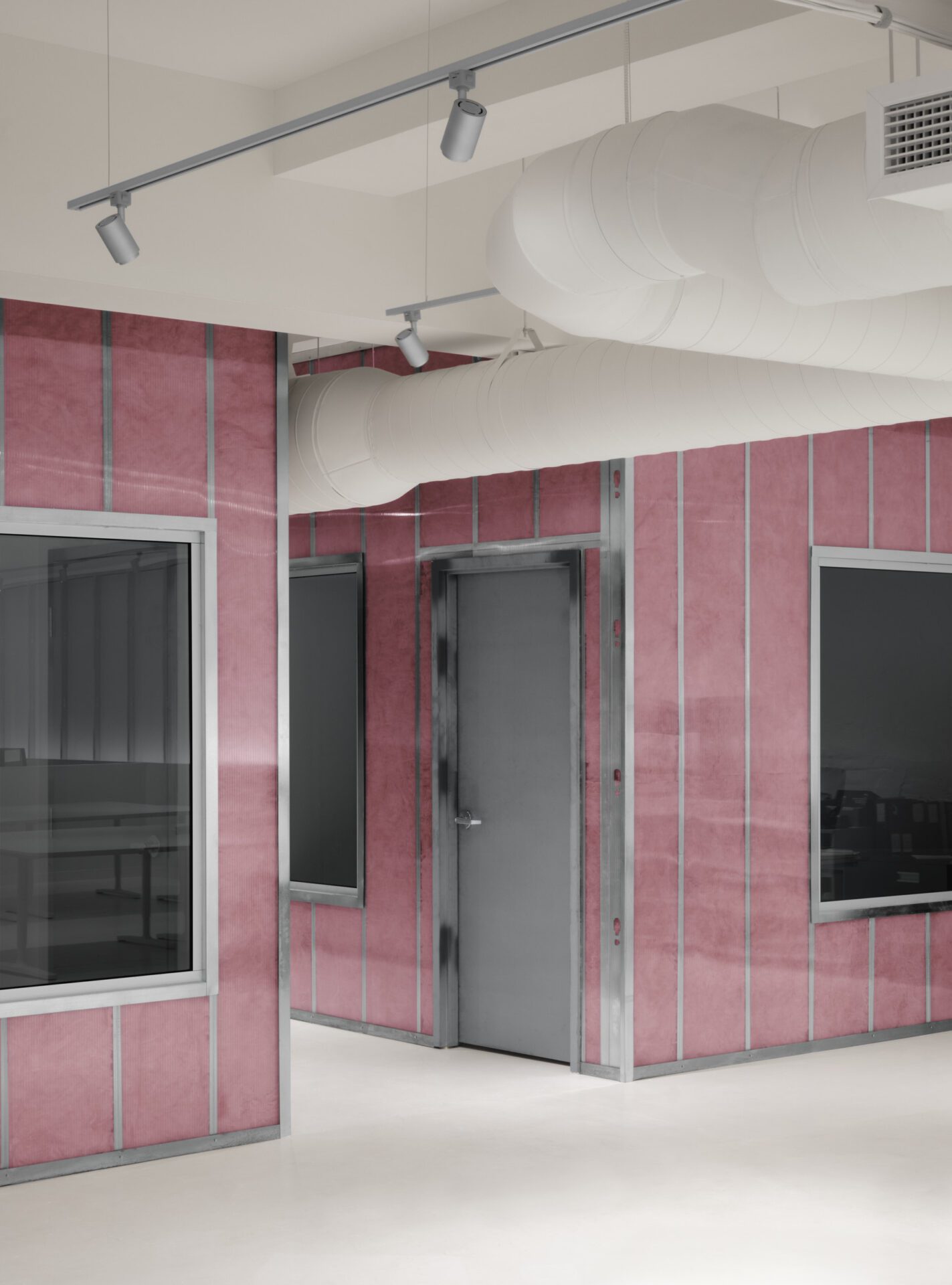 Exposed pink insulation