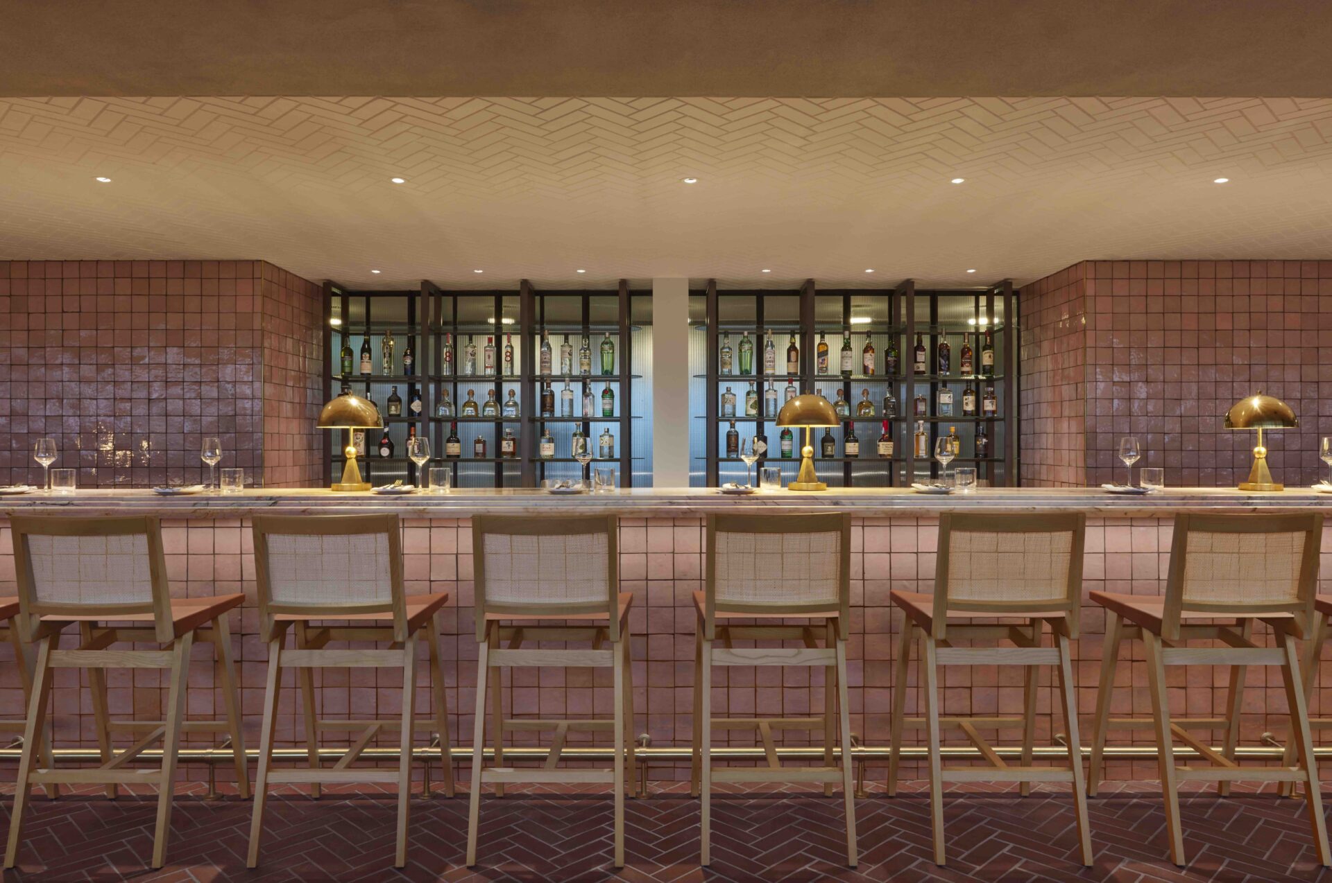 Bar with pink tiles