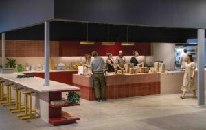 Rapt Studio ChowNow red kitchen