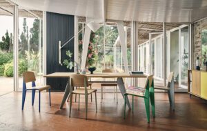 Vitra Jean Prouvé chairs around a table