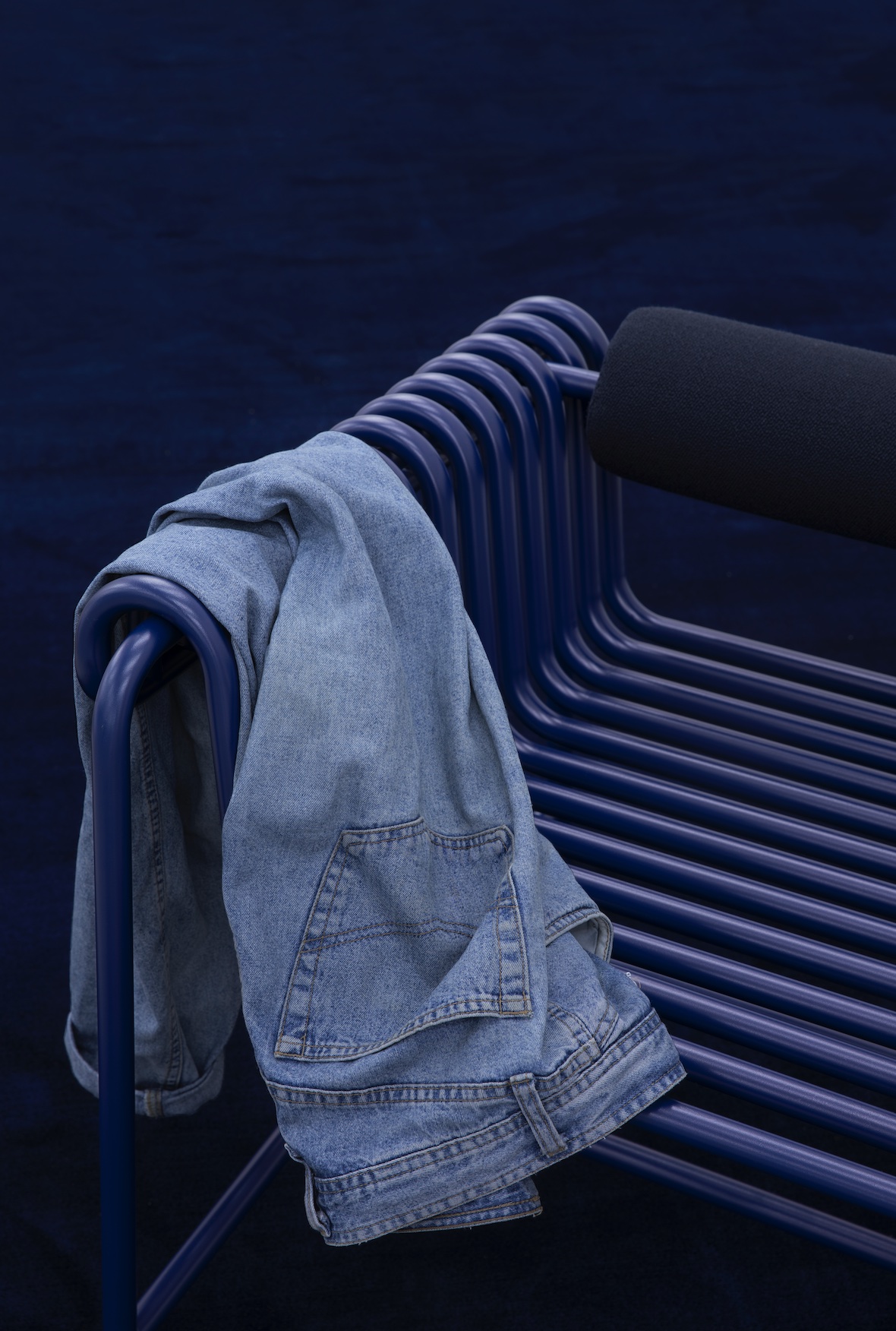 Blockbau blue chair denim