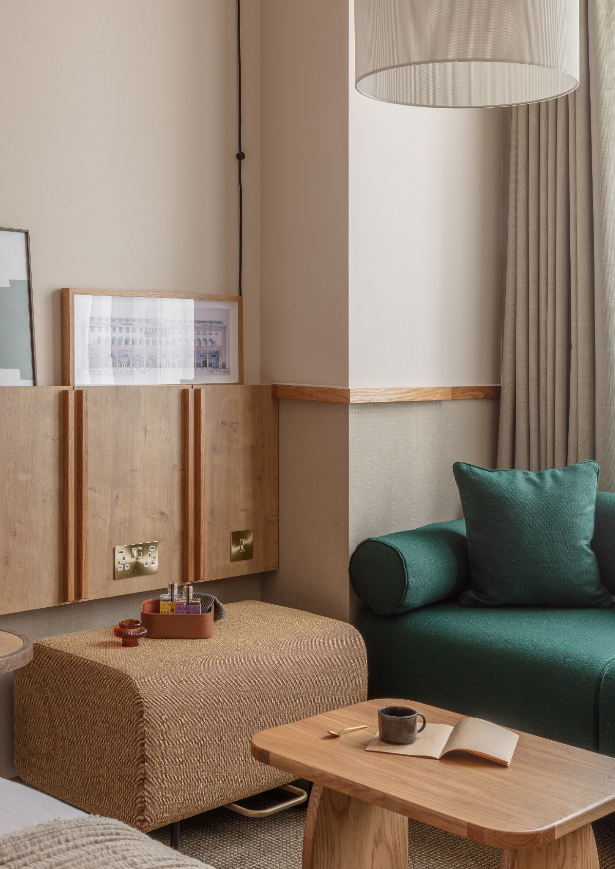 Bedroom green sofa